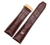 EPANO Para Eliros Watchband First Capeta Becerro de 20 mm 22 mm con hebilla plegable Caja de cuero de vaca marrón negro (Color : Brownrosegold, Size : 22mm)