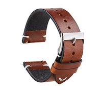 EPANO Para Rox Classic correa de reloj italiana vintage de cera de aceite 20 mm 22 mm pulsera de liberación rápida correa de cuero genuino (color: marrón, tamaño: 22 mm)