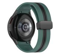EPANO Silicone Magnetic Strap For Samsung Watch 4/5/6 40 44mm 5Pro 45mm Band For Galaxy Watch 4/6 Classic 42 43mm 46 47mm Watchbands(Green black,Watch 4 5 6 40MM)