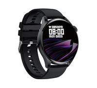 EPANO Smart Watch Bluetooth Información de llamadas Recordatorio Pasos de calorías Seguimiento de la frecuencia cardíaca Monitoreo redondo Reloj inteligente(Black-BK)