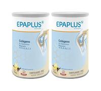 EPAPLUS - Colágeno en polvo - Pack 2 Unidades de 330 gr para 60 días Antiox - Sabor Vainilla - Con Ácido Hialurónico, Magnesio y Vit. B1, B2, B6, C y E - 330 g