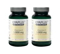 EPAPLUS NUTRABITS Vitamina C 1000 mg - Pack 2 Unidades -120 Cápsulas Vegetales en total- Vitamina C Pura para defensas, piel y antioxidante - Contribuye a la formación de colágeno - Vegano, sin gluten