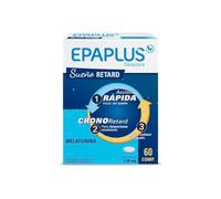 EPAPLUS Sleepcare Melatonina Retard 8 h sin Triptófano, 60 Comprimidos | Complemento alimenticio con 1,98 mg de melatonina retard 8 h, magnesio y vitaminas B3 y B6, que ayuda a conciliar el sueño