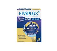 EPAPLUS Sleepcare Melatonina Retard Balance, 60 Comprimidos, con Triptófano + Ashwagandha, Ayuda a Conciliar El Sueño y en Periodos de Estrés, Liberación Prolongada