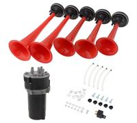 ePathChina 5 bocinas musicales de 125 dB, trompeta Dixie, claxon de 12 V, Los Duques de Hazzard, General Lee con compresor para coche, camión, barco, autobús (negro)