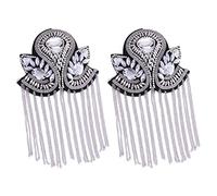 Epaulet Flecos Borla Regalos 2 Piezas Metal Lujo para Cumpleaños Suéteres Amigos Plateado