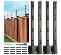 Epcee Extensor de poste de valla, brazo extensible de alambre de púas de 23.5 pulgadas, para vallas al aire libre para aumentar la altura, proteger la privacidad y las mascotas que saltan (4, 23.5