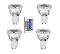 Epdpekc 4 Bombillas y 1 Mando A Distancia con Función de Memoria, 4 Modos de Iluminación Dinámicos, de 17 Colores Intercambiables