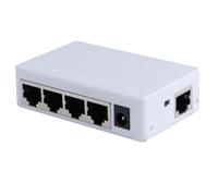 Epdpekc 4 Puertos PoE Extender 100Mbps 1 en 4 250 Metros Interruptor de Red Repetidor IEEE802.3af/en para PoE Switch NVR Cámara IP