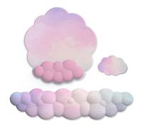 Epdpekc Juego de Teclado con ReposamuñEcas en la Nube, 3 Uds., Alfombrilla para RatóN, Soporte para MuñEca, Espuma ViscoeláStica ErgonóMica para Ordenador PortáTil de Oficina en Casa