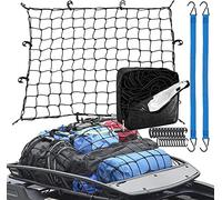 Epesl 0.9 x 1.2 m Red para Remolque - 24 Ganchos universales, 2 Cuerdas de Carga de Puenting, Ganchos para Portaequipajes de Techo Súper Grandes - se Extiende a 1.8 x 2.5 m Espiral para jardín
