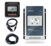 EPEVER® 40A MPPT Regulador de Carga Solar 12V/24V Regulador Inteligente de Carga Solar con Medidor Remoto MT50 y Sensor de Temperatura y Cable RS485 - Set Tracer 4210AN