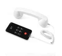 EpheyFIF Auricular retro para teléfono con conexión con cable tipo C, receptor ergonómico de estilo fijo apto para llamadas móviles, accesorio de escritorio ABS de audio transparente, multicolor