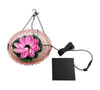 EpheyFIF Baño colgante para pájaros de loto alimentado por energía solar: atrae pájaros a tu jardín