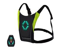 EpheyFIF Chaleco reflectante, mochila universal, inalámbrico, luz intermitente, 1 juego de 4,2 V, 500 mAh, bolsa de ciclismo, kit de señal LED