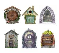 EpheyFIF Juego de Puertas de Hadas y Gnomos en Miniatura - 6 Piezas para Árboles de Jardín, Patio y Decoración