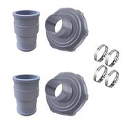 EpheyFIF Kit adaptador de manguera de vacío para piscina, apto para instalación de herramientas de construcción de PVC Intex, incluye 2 tubos de conexión, 2 adaptadores, 4 abrazaderas para mangueras