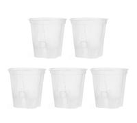 EpheyFIF Macetas de plástico transparente con platillo, herramienta transparente con orificio de drenaje, maceta de malla, control de raíces, flores de orquídea, transpirables