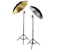 ePhoto 6 paraguas fotografía Studio Off Cámara Flash Juego de iluminación de dos luz de flash Soporte Giratorio zapata de flash de montaje Kit con stands HUB3