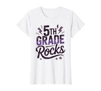 Epic 5TH Grade Rocks First Day Music Teacher Squad DIY Lote Camiseta gráfica económica, Mujer, Blanco, S