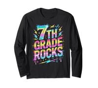 Epic 7TH Grade Rocks Last Day Future Heroes Teacher Crew Manga Larga
