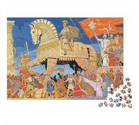 Epic Battle Puzzle 1000 Piezas Material Reciclable Trojan Horse Puzzles for Adultoss Divertido Present & Actividad for Hogar Excelente Regalo Idea for Men 70x50cm/1000pcs