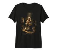 Epic Bible Story Christian Graphic - Daniel and Lions Camiseta Premium