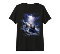 Epic Bible Story Christian Graphic - Jesus Calming The Storm Camiseta Premium