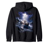 Epic Bible Story Christian Graphic - Jesus Calming The Storm Sudadera con Capucha