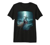 Epic Bible Story Christian Graphic - Jesus Saving Peter Camiseta Premium
