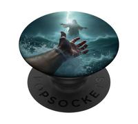 Epic Bible Story Christian Graphic - Jesus Saving Peter PopSockets PopGrip Adhesivo