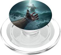 Epic Bible Story Christian Graphic - Jesus Saving Peter PopSockets PopGrip para MagSafe