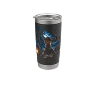 Epic Bible Story Christian Graphic - Samson Battle Vaso térmico de acero inoxidable de doble pared