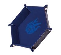 Epic Forge-Bandeja para Dados - Critical Blue - 19 x 19 cm - Cuero y Terciopelo