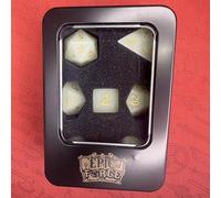 Epic Forge-Dados de Cristal - Juego de 7 Dados - Color Verde Piedra Lunar