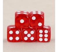 Epic Forge-Juego de 5 Dados de 6 Caras - Rojo Transparente