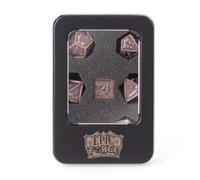 Epic Forge-Juego de 7 Dados de Metal 16 mm (Caja metálica) - Bronce Martillado