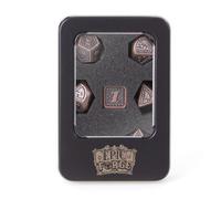 Epic Forge-Juego de 7 Dados de Metal 16 mm (Caja metálica) - Escamas de dragón de Cobre