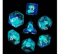 Epic Forge Juego de 7 Dados de Resina - Gama Insert - en Caja - Medusa (Fosforescente)
