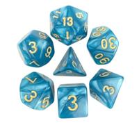 Epic Forge-Juego de 7 Dados en Caja - 16mm - Azul Perlado y Dorado