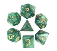 Epic Forge-Juego de 7 Dados en Caja - 16mm - Verde Perlado y Dorado