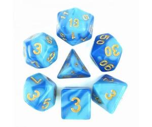 Epic Forge-Juego de 7 Dados en Caja - Fusión Azul Celeste y Azul