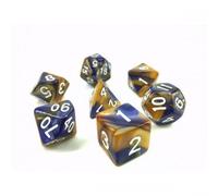 Epic Forge-Juego de 7 Dados en Caja - Fusión Azul Oscuro y Dorado