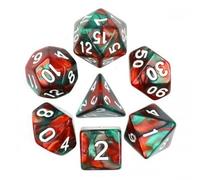 Epic Forge-Juego de 7 Dados - Fusión Verde y Rojo