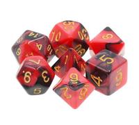 Epic Forge Juego de 7 Dados multiformato con Caja - Rojo y Negro con Mezcla de Colores