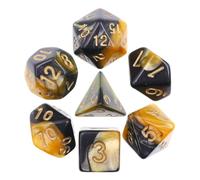 Epic Forge-Juego de 7 Dados - Negro y Amarillo Mezcla de Colores