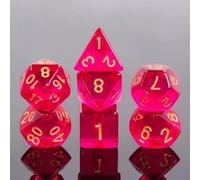 Epic Forge - Lote de 7 Dados (16 mm), Color Morado Oscuro Transparente