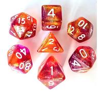 Epic Forge - Lote de 7 Dados de Resina en Caja, Color Morado y Naranja