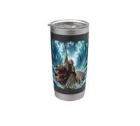 Epic Japanese Anime Christian Bible - Moses Parting The Sea Vaso térmico de acero inoxidable de doble pared