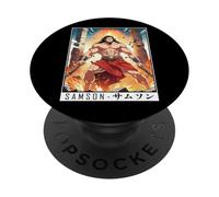 Epic Japanese Anime Christian Faith Bible Graphic - Samson PopSockets PopGrip Adhesivo